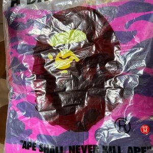 Bape Pink and Purple Zip Up Sweater